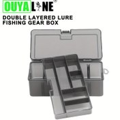 Resim OUYALINE Çift Katmanlı Yem Balıkçılık Ekipman Kutusu - Siyah Yarı Şeffaf, Yem, saç tokası ve Ekipmanlar için Ayarlanabilir Bölümler - Bass, Mikro ve Tuzlu Su Balıkçılığı için İdeal, Balıkçılık Ekipman Depolama| Bölümlü Kutu| Güvenli Kilit Kutusu 