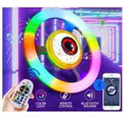 Resim pazariz Uzaktan Kumandalı Bluetooth Müzik Çalar Rgb Disko Lamba Ampul Speaker 