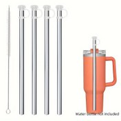 Resim 2/4 parça Paslanmaz Çelik Çayır, 40 ve 30oz Tüpler için Yeniden Kullanılabilir Çayır Kapağı, Metal Çayır Aksesuarları Dahil, H2.0, 1.0 Bardaklara Uygun - Dayanıklı ve Hijyenik İçecek Aksesuarı, Tüple Aksesuarı|Yeniden Kullanılabilir Çayır Kapağı|Dayanıklı Metal Çayır 
