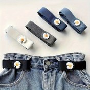 Resim Ayarlanabilir Elastik Bel Bantı Çiçek Nakışlı - Matkap Gerektirmeyen, Paslanmaz Çelik Toka, Rahat ve Spor Stili, Plaj, Gece, ve Günlük Kullanım İçin İdeal, Günlük Bel Bantı|Çiçek Bel Bantı|Paslanmaz Çelik Toka, Bel Desteği Kemer 