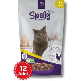 Resim Spelly Premium Tavuklu Yetişkin Kedi Konservesi 12 x 85 G 
