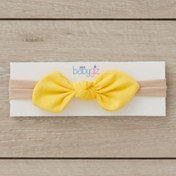Resim Babygiz El Yapımı Yumuşak Stil Ince Bağlamalı %100 Doğal Pamuklu Penye Bebek Çocuk Kız Bandana Sarı 