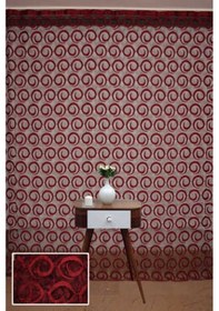 Resim Vakko Çift Renk Kırmızı İp Perde Hazır Düğmeleri Dikilmiş İp Perde 300 250 Cm Kırmızı 