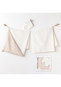 Resim Andywawa Bebek Happy Everyday 3'lü Havlu Takım Ekru Ac25069 Standart 