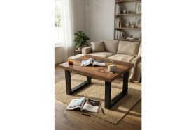 Resim Yurudesign Marken B Ofis Sehpası Metal Ayaklı Barok MN02-BA 