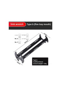 Resim Yuntech01 Banyo Mutfak Su Arıtma Anahtarı - Tamir Ve Montaj İçin Çok Fonksiyonlu Sıfırlama Aracı Güçlendirilmiş Siyah B Tipi, 5 Kilit Açığı 