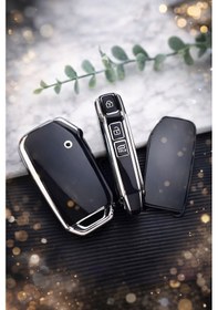 Resim Kia Ceed Smart Anahtar Kılıfı Siyah-gümüş Aksesuar 