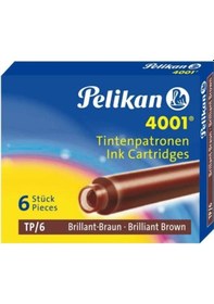 Resim Pelikan Dolma Kalem Kartuşu Küçük Kahve 6 Lı 4001 
