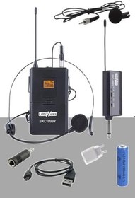 Resim Lastvoice SXC-999Y Şarjlı Telsiz Kablosuz Headset Yaka Mikrofonu (UHF Sabit Kanal) 