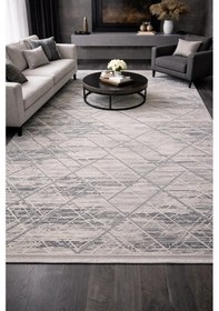 Resim Hoom Rugs Marsilya Dv306 Grey Navy Modern Salon Halısı Gri Mavi 