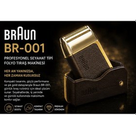 Resim Braun Br-002 Şarjlı Tıraş Makinesi Retro Premium Tasarım Seyahat Tipi 