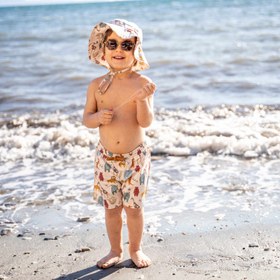 Resim Miela Kids Erkek Çocuk UV Korumalı Mayo Şort - Jungle Ekru - Ekru / 5-6 Yaş 