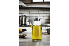 Resim Zürih Collection Tekli Metal Kapaklı Yağdanlık Slikon Altlıklı Paslanmaz Çelik Kapak Yağdanlık 1000 ml 