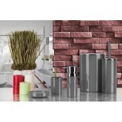 Resim Primanova Lenox 5 Parça Gri Banyo Seti – Parlak Krom Kaplama, Dayanıklı Plastik, Modern ve Kolay Temizlenir Tasarım 