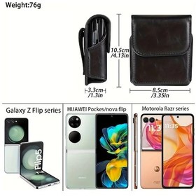 Resim Sunshine022 Samsung Galaxy Uyumlu Z Flip3/4/5/6 Ve Motorola Razr Taşınabilir Siyah Telefon Kılıfı Bel Çantası 