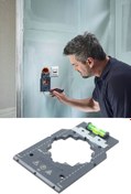 Resim Magnotto Duvar İşaretleme Hizalama Şablonu Priz Anahtar Gönyesi Su Terazili Alçıpan Ölçü Alma Aparatı Aleti 
