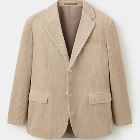 Resim MANGO Man Dar kesimli fitilli kadife blazer ceket 