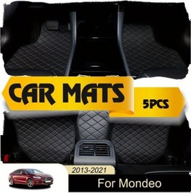 Resim Meridiangoods Ford Mondeo 2013-2021 İçin Basit Şık Kolay Temizlenir 3 Katmanlı Xpe Universal Light Brown Oto Paspas 