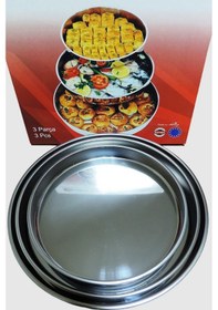 Resim Sancak Mutfak Paslanmaz Çelik 3'Lü Fırın Tepsisi 