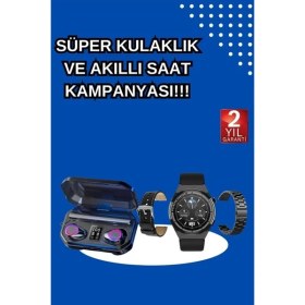 Resim Yeni Nesil Kampanyası Bluetooth Bağlantılı Akıllı Saat ve Kablosuz Kulaklık Dijital Gösterge 