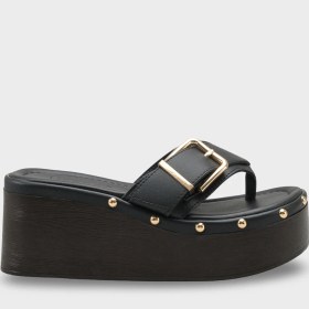 Resim Capone Outfitters Kristi Dolgu Topuk Parmak Arası Kadın Sabo Terlik 