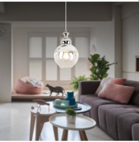 Resim Leon Tekli Krom Sarkıt Salon Avize Çap:15Cm 