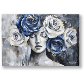 Resim Çiçek ve Kadın - 70x50 