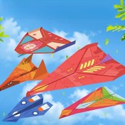 Resim 16 kağıt uçak tasarımı / gençler ve el sanatları tutkunları için uygun yaratıcı origami uçaklar için yerleşik kırışıklık çizgileri olan 32 yapraklı kıvrılmış kağıt 