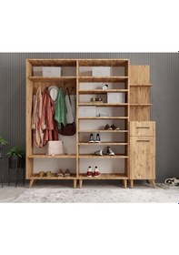 Resim Açelya Portmanto Vestiyer Ayakkabılık Çam M1 200cm Montaj Dahil 