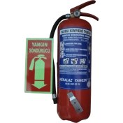 Resim Miralaz Ticaret 6 kg Yangın Söndürme Tüpü +Fosforlulevha + Askı Aparatı 