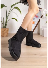 Resim Hugg Kalın Taban İçi Yünlü Kısa Kadın Bot 001 