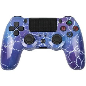 Resim Işık Şeridi İle Ps4 Kablosuz Bluetooth Oyun Denetleyicisi İçin Çift Titreşimli Oyun Kolu Yıldırım 