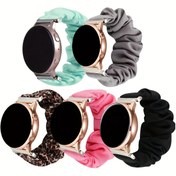 Resim Leopar Desenli Scrunchie Saat Kayışı - Ayarlanabilir Elastik Kayış ve Gül Altın Toka, Samsung Galaxy Watch 7/6/5/4 FE, Huawei Watch GT2/3, Xiaomi Amazfit GTR/GTS/POP/BIP ile Uyumlu - Kadınlar için Şık ve Güvenli Uyum, Çok Yönlü Saat Kayışı | Şık Saat Aksesuarı | Güvenli Naylon Kayış 