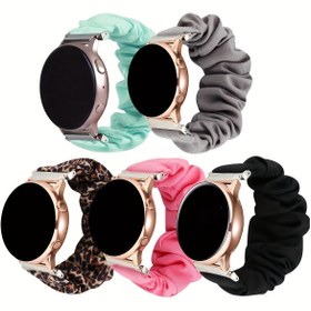 Resim Leopar Desenli Scrunchie Saat Kayışı - Ayarlanabilir Elastik Kayış ve Gül Altın Toka, Samsung Galaxy Watch 7/6/5/4 FE, Huawei Watch GT2/3, Xiaomi Amazfit GTR/GTS/POP/BIP ile Uyumlu - Kadınlar için Şık ve Güvenli Uyum, Çok Yönlü Saat Kayışı | Şık Saat Aksesuarı | Güvenli Naylon Kayış 