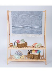 Resim Kyver Sihirli Waffle Desenli %100 Pamuk Peştamal 90x190 Cm Mavi 