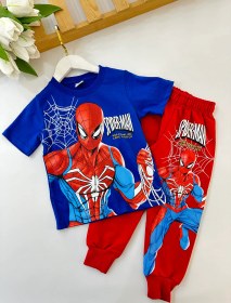 Resim Erkek Çocuk Mavi Spiderman Desenli Takım 