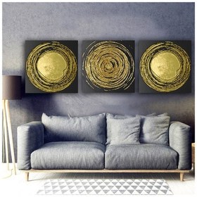 Resim Modern Kanvas Tablo Altın 3 Parça Set 92 