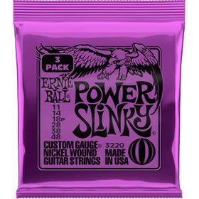Resim Ernie Ball P03220 Power Slinky Elektro Gitar Tel Seti (3'lü Paket) 
