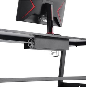 Resim Stepgamer Oyuncu Masası Metal Kablo Taşıma Kanalı Siyah 