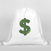 Resim Dolar Baskılı Sırt Çantası - İp Büzgülü Spor Çanta Renkli 