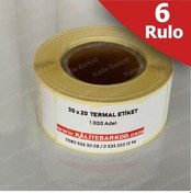 Resim 30X20 Termal Etiket 6 Rulo Barkod Etiket Kalite Barkod 