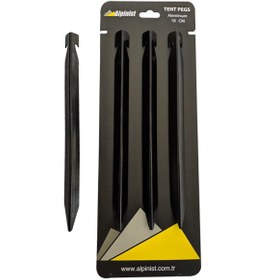 Resim Alpinist Alüminyum 6061 Çadır Kazığı 18 cm Siyah 4'lü 