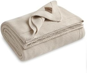 Resim Dalisa%100 Organik Pamuk Örgü Battaniye - GOTS Sertifikalı, Hafif, Nefes Alabilir ve Rahat Yapısıyla Kanepe, Yatak ve Ev Dekorunda Boho Vintage Tarzı (Bej, 203X228) 