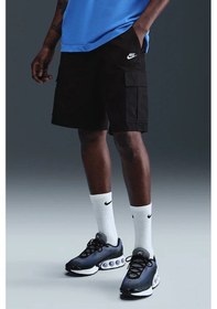 Resim Nike Club Woven Cargo Short İn Black Erkek Dokuma Kargo Cepli Şort Siyah Beyaz Siyah 