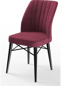Resim Canisa Concept Flex Serisi Sandalye Bordo Sandalye Siyah Gürgen Ayaklı Sandalye Bordo Ayaklar Siyah 
