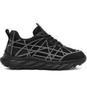 Resim Derimod Erkek Siyah Bağcıklı Kalın Tabanlı Kumaş Sneaker 24WFD690014 
