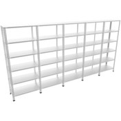 Resim RafBurada 6 Katlı 5'li Bitişik 59x375-200cm Galvaniz Çelik Raf.depo,dosya Raf -1.00 Mm 