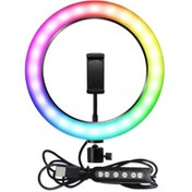 Resim Zore RGB MJ-33 13" Işıklı Telefon Tutucu Ring Light 