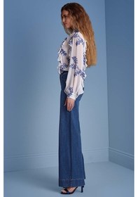 Resim Uzun Kollu Çok Renkli Şifon Gömlek Çok Renkli 