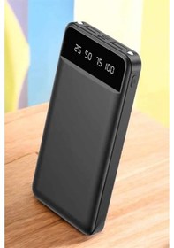 Resim Powerbank 20.000 Mah Lcd Ekran Usb Lightning Type-c Uyumlu Apple iOS Ve Android Siyah 